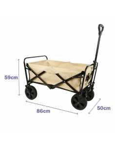 Marbueno Chariot Multiusages Pliable Acier 150 KG Beige Jardin, Plage et Camping 86X50X59 cm 2