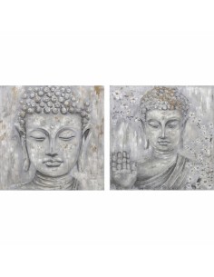 Cadre DKD Home Decor 100 x 2,4 x 100 cm Buda Oriental (2 Unités)