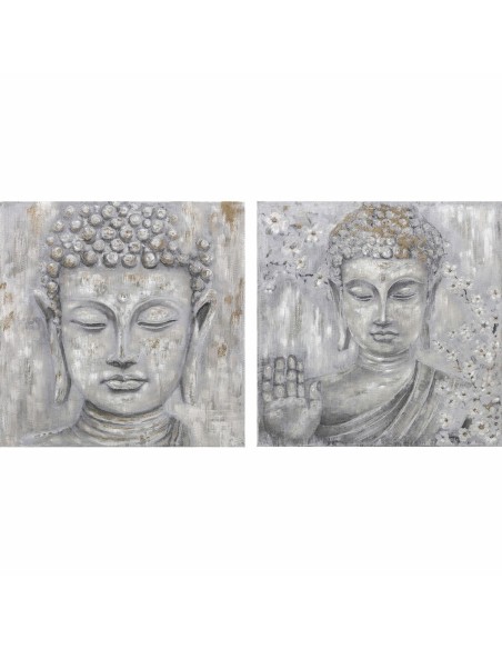 Cadre DKD Home Decor 100 x 2,4 x 100 cm Buda Oriental (2 Unités)