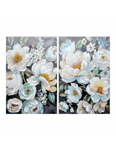 Cadre DKD Home Decor Fleurs 80 x 3 x 120 cm Romantique (2 Unités)
