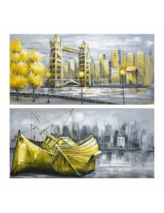 Cadre DKD Home Decor Ville 120 x 3 x 60 cm Loft (2 Unités)