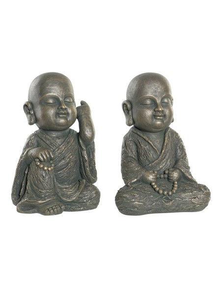 Figurine Décorative DKD Home Decor Fibre de Verre Moine (2 pcs) (27 x 27 x 40 cm)