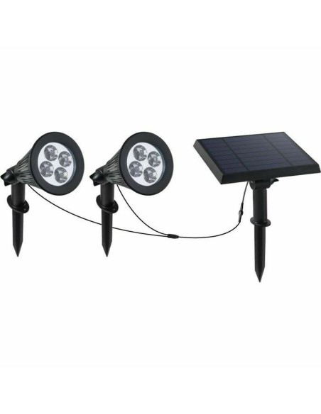 Spot solaire Lumi Garden Family Spiky 2 en 1 Noir Aluminium Acier (2 Unités)