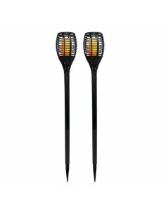 Set de torches de jardin solaires Lumi Garden Maity Sun Mini Noir Plastique 70 cm (2 Unités)