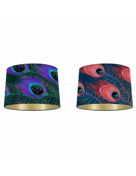 Écran de lampe DKD Home Decor Lila Vert 40 x 40 x 24 cm (2 Unités)
