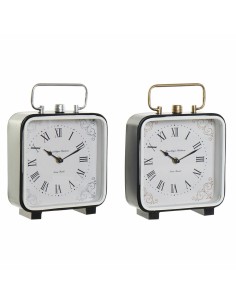Horloge de table DKD Home Decor 19 x 7 x 27 cm Verre Noir Bleu Blanc Fer (2 Unités)