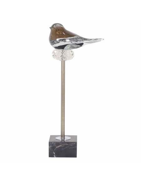 Figurine Décorative DKD Home Decor Verre Marbre Oiseau (18 x 10 x 42 cm)