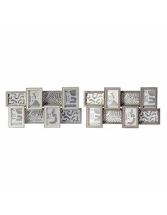 Cadre photo DKD Home Decor 60 x 3 x 32 cm Verre Gris Marron Bois MDF Urbaine (2 Unités)