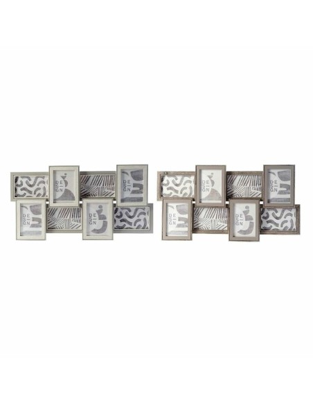 Cadre photo DKD Home Decor 60 x 3 x 32 cm Verre Gris Marron Bois MDF Urbaine (2 Unités)