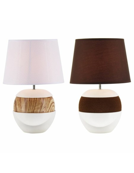 Lampe de bureau DKD Home Decor Céramique Polyester Corde (28 x 28 x 43 cm) (2 pcs)