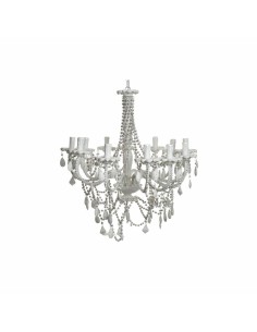 Suspension DKD Home Decor Blanc Métal Plastique 40 W Romantique Décapé 220 V 70 x 70 x 63 cm