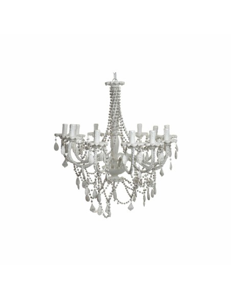 Suspension DKD Home Decor Blanc Métal Plastique 40 W Romantique Décapé 220 V 70 x 70 x 63 cm
