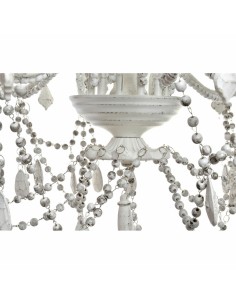 Suspension DKD Home Decor Blanc Métal Plastique 40 W Romantique Décapé 220 V 70 x 70 x 63 cm 2