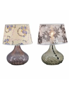 Lampe de bureau DKD Home Decor 25 x 25 x 33,5 cm Verre Multicouleur 220 V 25 W (2 Unités)