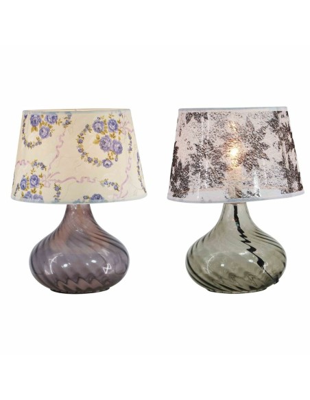 Lampe de bureau DKD Home Decor 25 x 25 x 33,5 cm Verre Multicouleur 220 V 25 W (2 Unités)