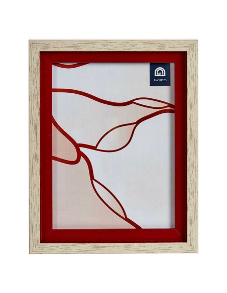Cadre photo 16515 Rouge Marron 18,8 x 2 x 24 cm Verre Bois Plastique