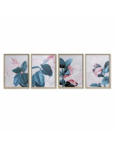 Cadre DKD Home Decor Tropical Feuille d'une plante 45 x 3,5 x 60 cm (4 Unités)