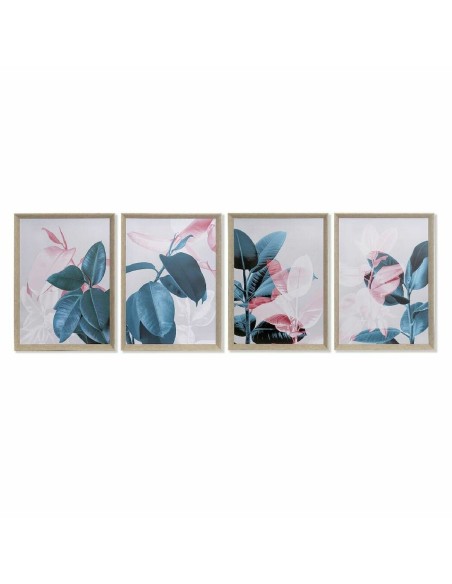 Cadre DKD Home Decor Tropical Feuille d'une plante 45 x 3,5 x 60 cm (4 Unités)