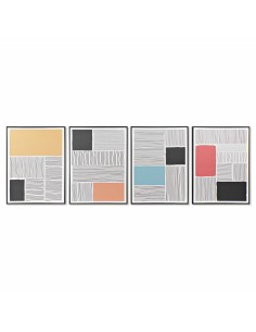 Cadre DKD Home Decor Abstrait 60 x 3 x 80 cm Loft (4 Pièces)