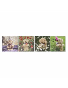 Cadre DKD Home Decor S3018130 Ours Enfant (28 x 1,5 x 28 cm) (4 Unités)