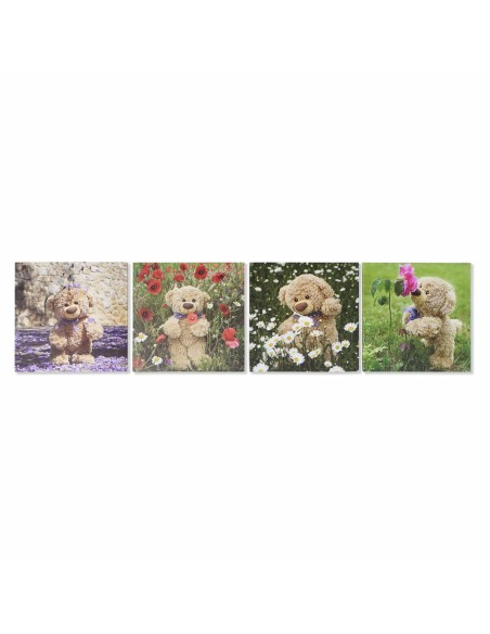 Cadre DKD Home Decor S3018130 Ours Enfant (28 x 1,5 x 28 cm) (4 Unités)