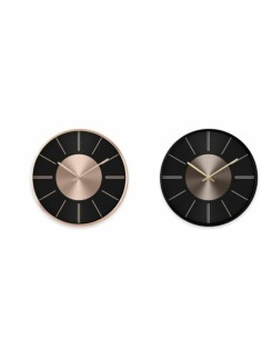 Horloge Murale DKD Home Decor Noir Cuivre Argenté Aluminium Plastique Moderne 30 x 4 x 30 cm (2 Unités)