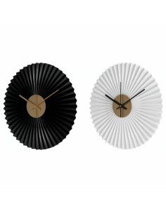 Horloge Murale DKD Home Decor Blanc Noir Blanc/Noir Fer Plastique Moderne 30 x 4 x 30 cm (2 Unités)
