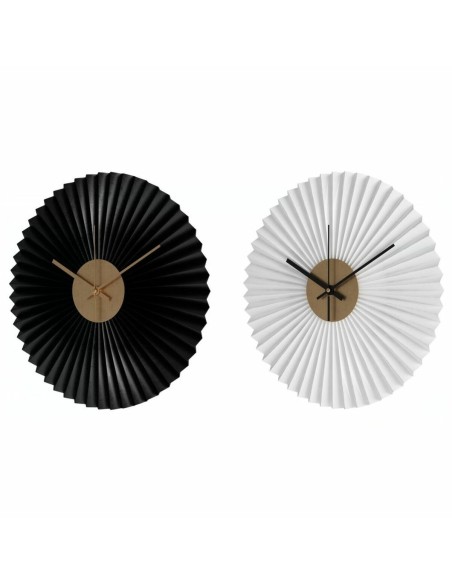Horloge Murale DKD Home Decor Blanc Noir Blanc/Noir Fer Plastique Moderne 30 x 4 x 30 cm (2 Unités)