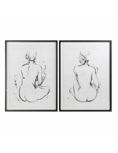 Cadre DKD Home Decor 70 x 2,5 x 90 cm Femme Moderne (2 Unités)