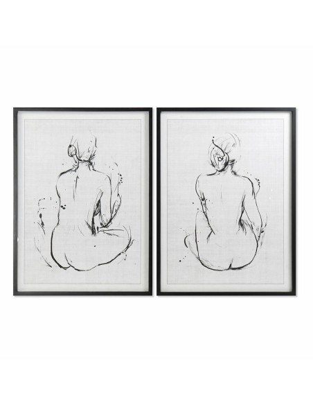 Cadre DKD Home Decor 70 x 2,5 x 90 cm Femme Moderne (2 Unités)