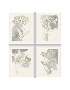 Cadre DKD Home Decor 55 x 2,5 x 70 cm Fleurs Romantique (4 Pièces)