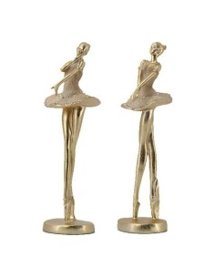Figurine Décorative DKD Home Decor Doré Résine (10 x 9.5 x 30 cm) (2 pcs)