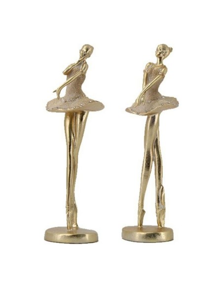 Figurine Décorative DKD Home Decor Doré Résine (10 x 9.5 x 30 cm) (2 pcs)