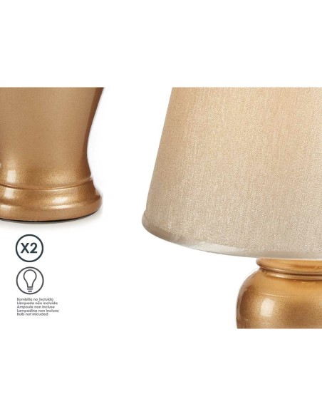 Lampe de bureau Céramique Doré (28 x 39 x 28 cm)