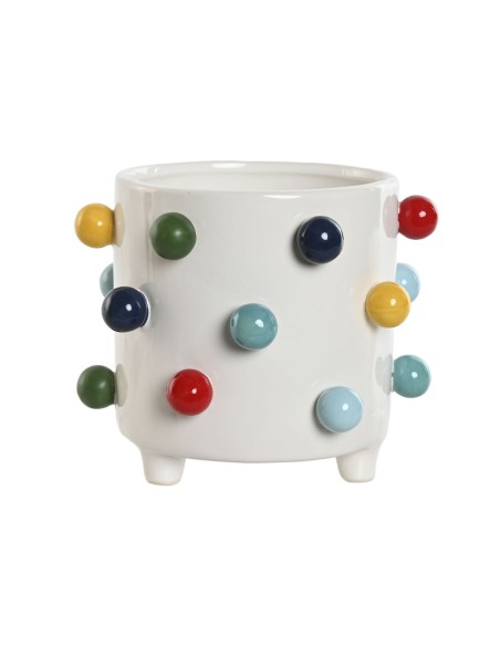 Cache-pot Home ESPRIT Blanc Multicouleur 17 x 17 x 14 cm
