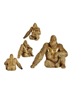 Figurine Décorative Gorille Doré Résine (36 x 50 x 62 cm)