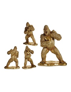 Figurine Décorative Gorille Doré Résine (25 x 56 x 42 cm)