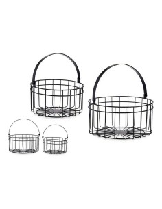 Panier Noir Métal 25 x 27 x 25 cm (2 pcs) 2