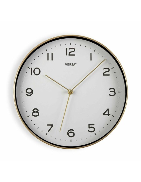 Horloge Murale Versa Blanc Doré Quartz 30,5 x 4,3 x 30,5 cm