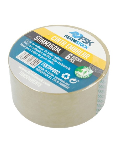 Ruban adhésif Ferrestock 6 pcs Transparent 66 m x 50 mm