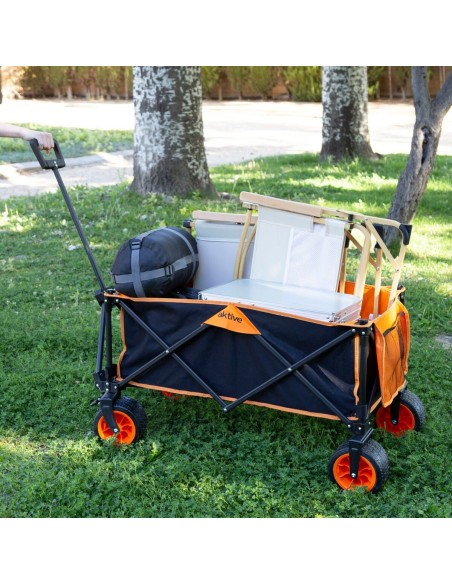 Chariot Multi-usages Aktive Orange Polyester PVC Acier 86 x 108 x 44 cm Pliable Plage