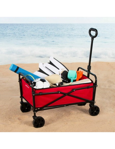 Chariot Multi-usages Aktive Rouge Polyester Acier 65 x 94 x 40 cm Pliable Plage