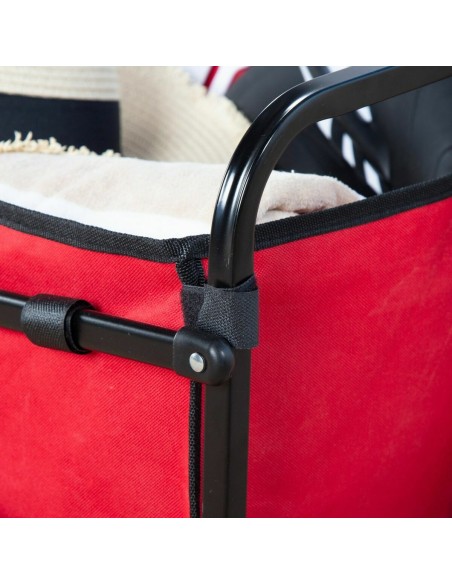Chariot Multi-usages Aktive Rouge Polyester Acier 65 x 94 x 40 cm Pliable Plage