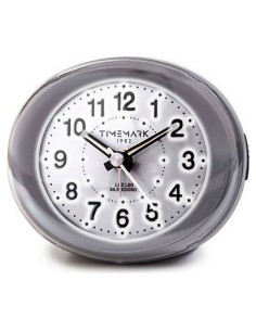Réveil Analogique Timemark Gris Lumière LED Silencieux Snooze Mode nuit 9 x 9 x 5,5 cm (9 x 9 x 5,5 cm)