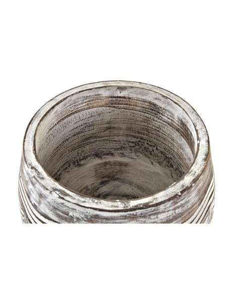 Cache-pot DKD Home Decor Marron Blanc (2 Unités) (22 x 22 x 16 cm)