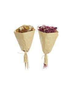 Branche DKD Home Decor Fuchsia Jaune Fleur séchée (20 x 12 x 50 cm) (2 Unités)