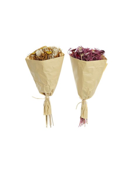 Branche DKD Home Decor Fuchsia Jaune Fleur séchée (20 x 12 x 50 cm) (2 Unités)