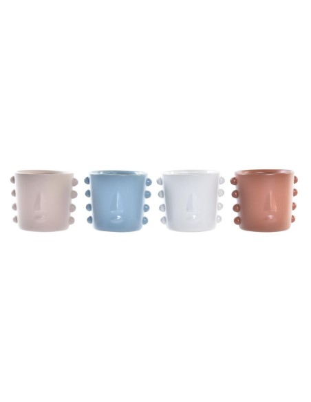 Cache-pot DKD Home Decor Visage Grès (15 x 13 x 12,5 cm) (4 Unités)