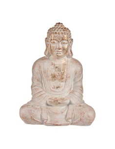 Figure décorative de jardin Ibergarden CC20411 Blanc Doré Polyrésine 25 x 57 x 42,5 cm Buda