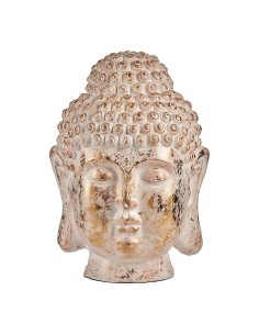 Figure décorative de jardin Ibergarden CC20432 Blanc Doré Polyrésine 45,5 x 68 x 48 cm Tête Buda